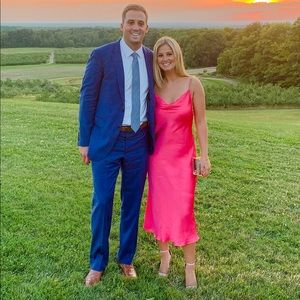 Hot Pink Glam Silk Dress